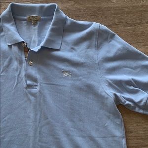 Men's light blue Burberry polo